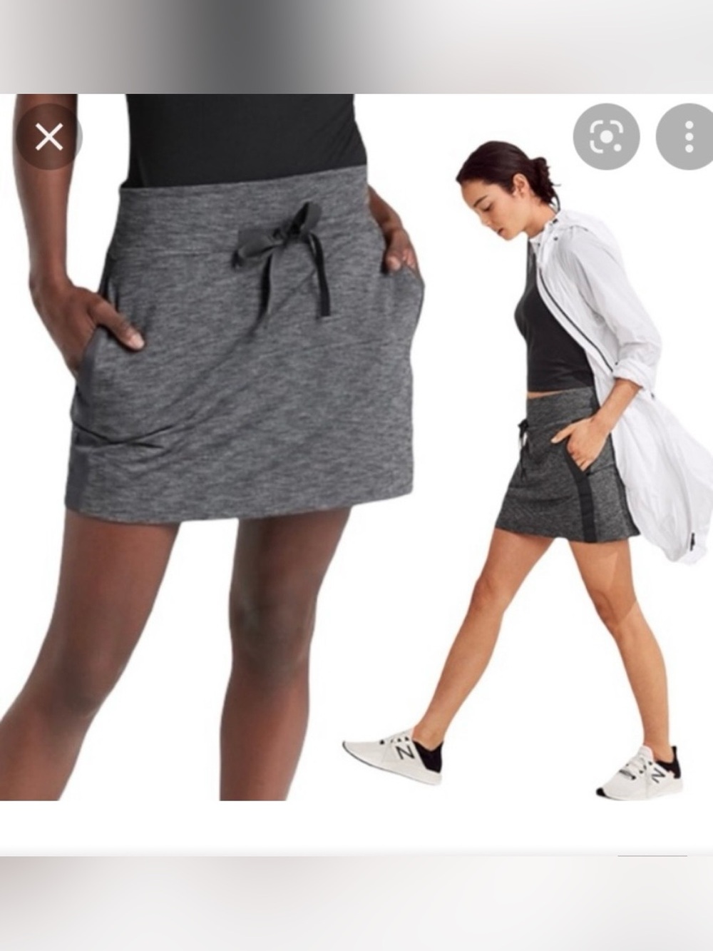 Athleta Metro Downtown Skort XL Heathered Grey EUC